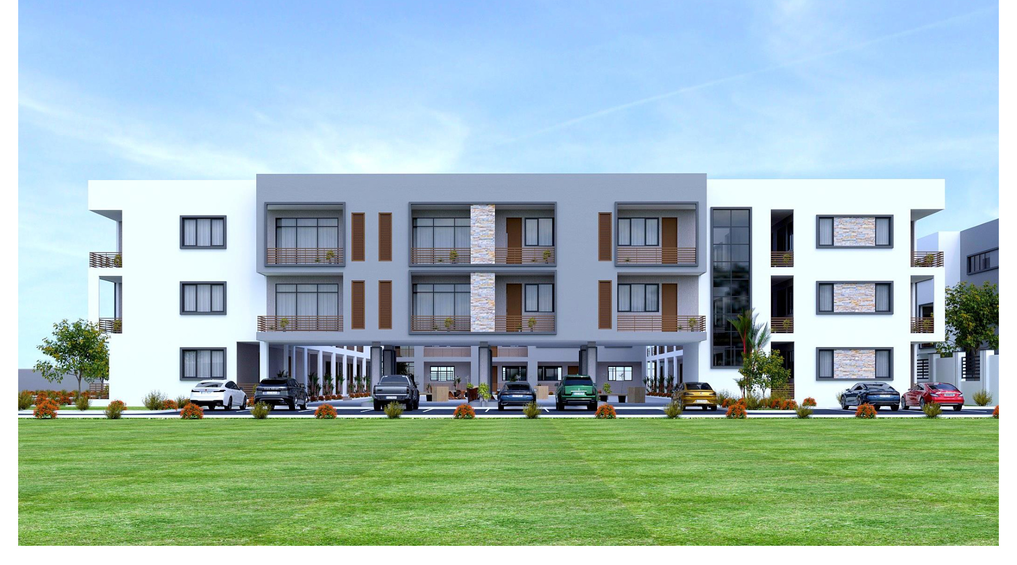 Three-storey modern condominium building at KokoPalm Estate